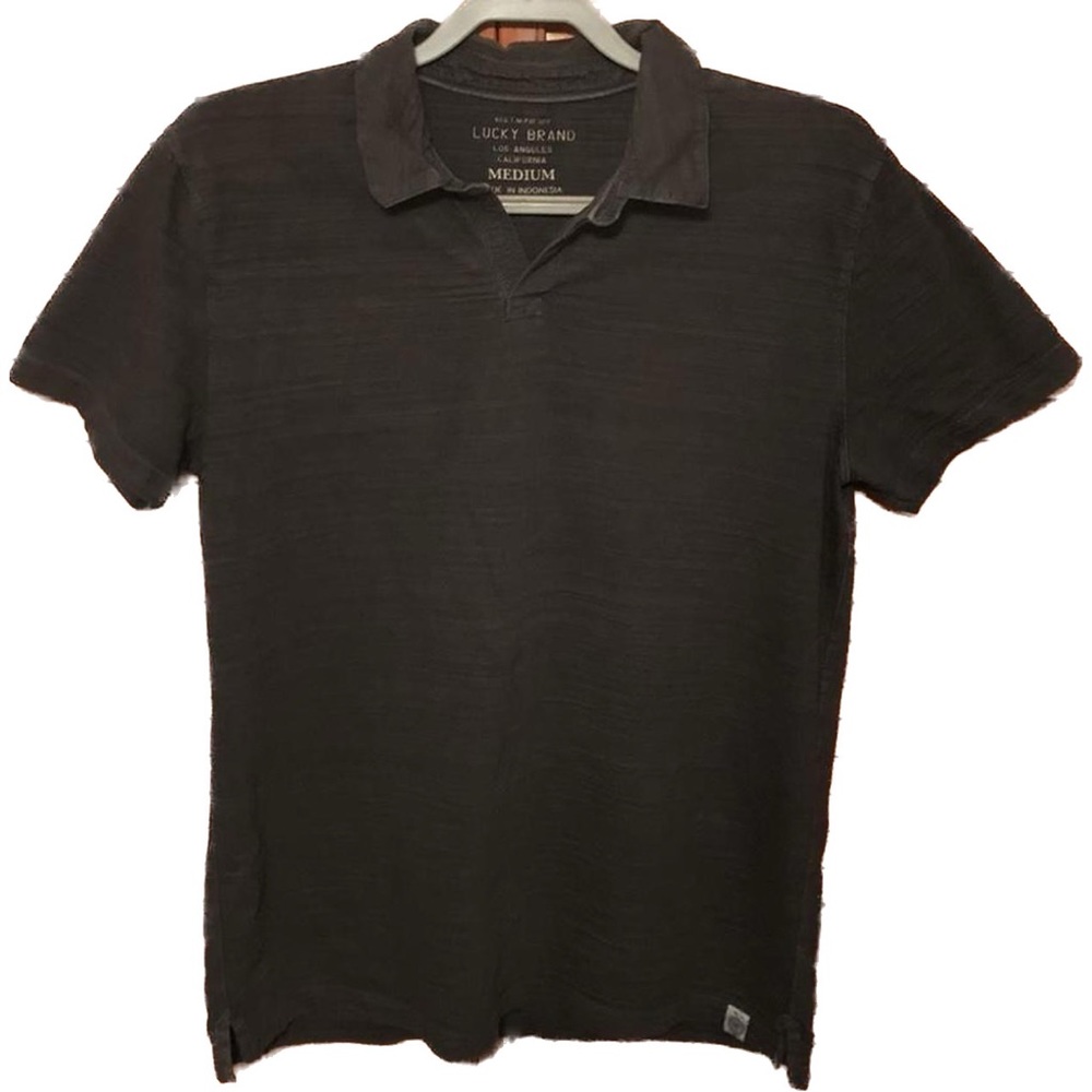 Grey Lucky Brand Dress Shirt / Mens T-Shirt / Dark Designer Shirt​​